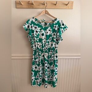 Merona Green and White Floral Dress